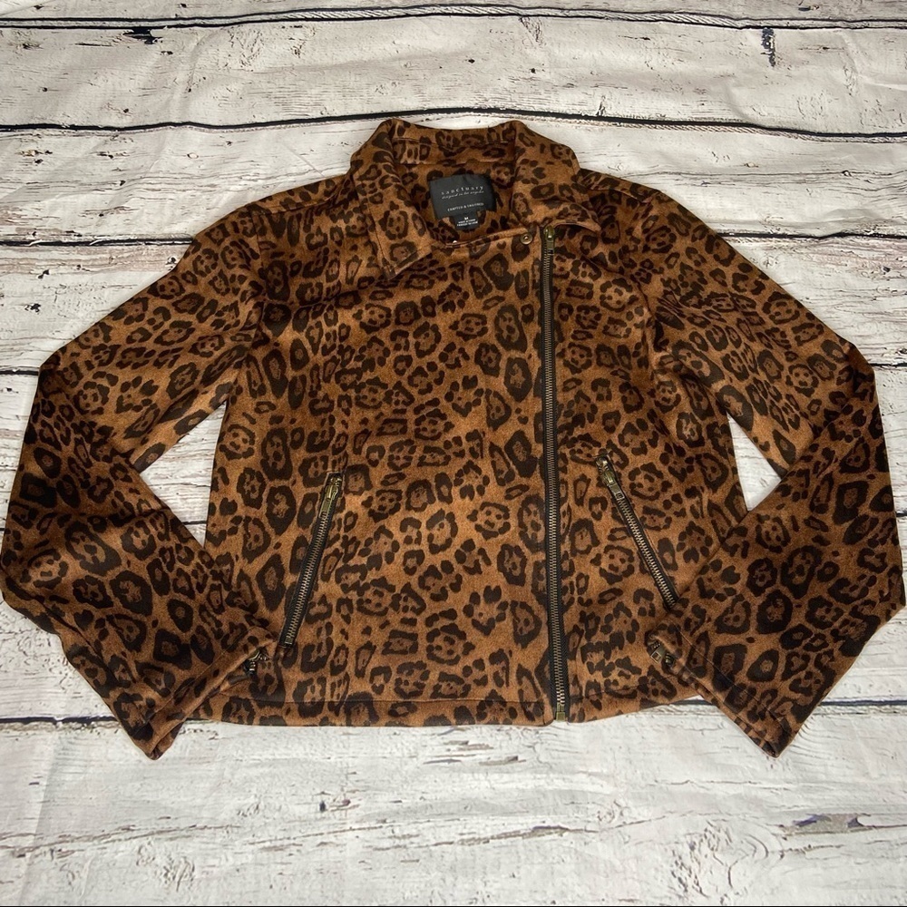 NWT Sanctuary Animal Print Moto Jacket Size M - Picture 2 of 9